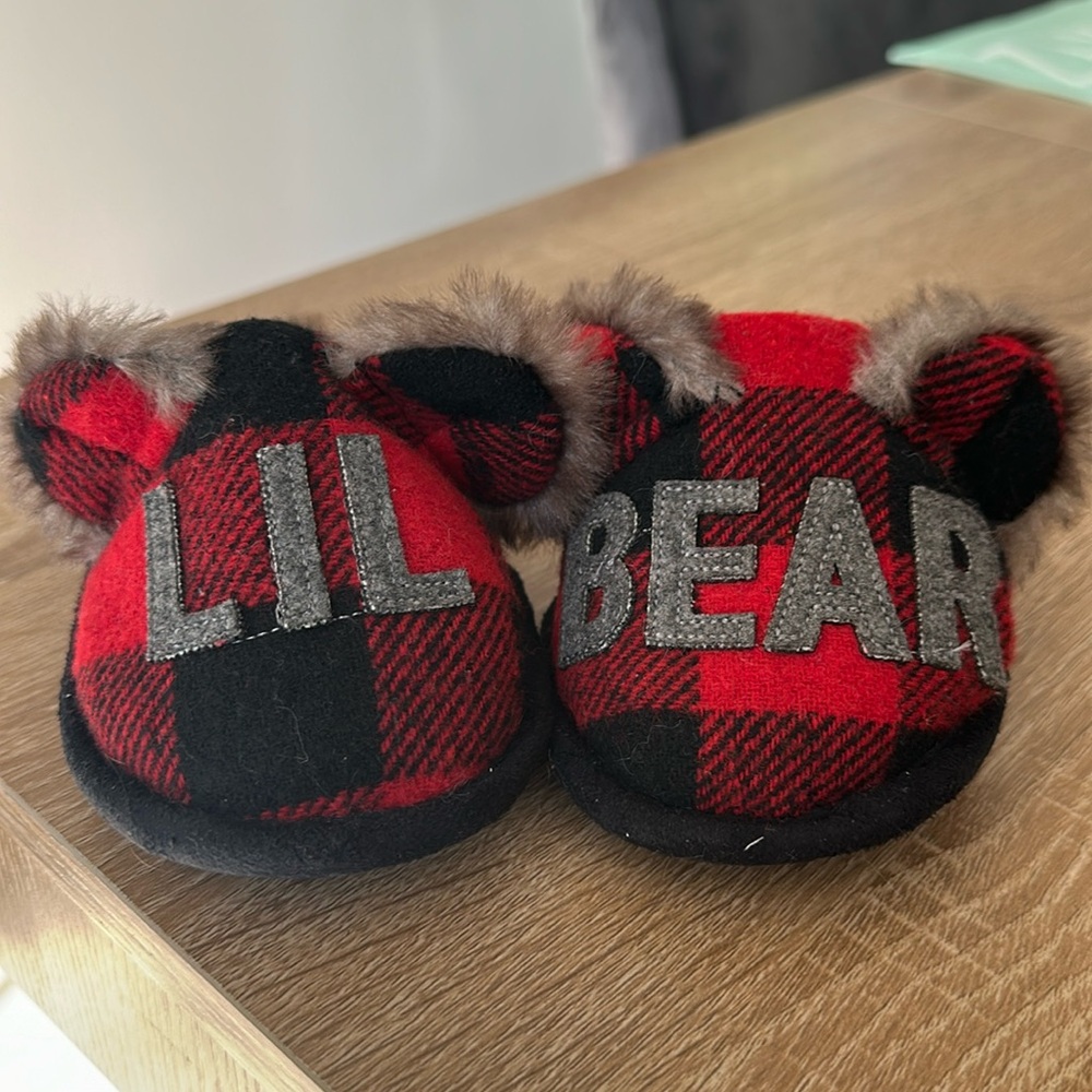 toddler 5-6 dearfoam slippers bear shaped